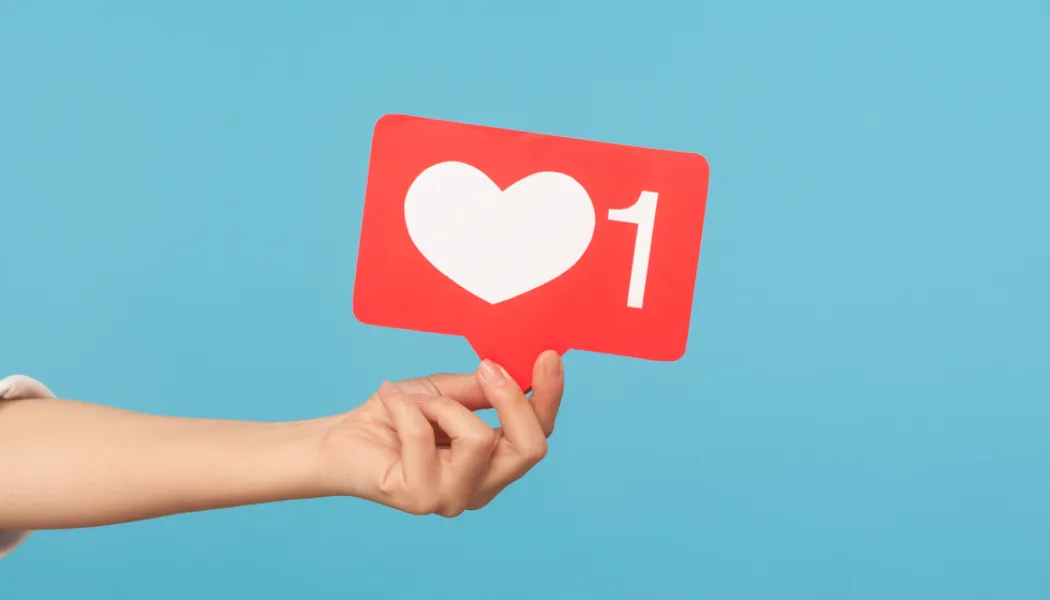 Appreciate Content Heart Button Closeup Hand